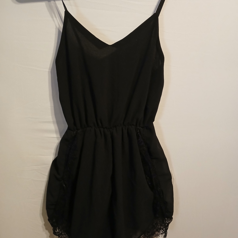 Purple Month Black Size Large Lace Romper Strapless